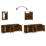 3 Piece Bathroom Furniture Set Smoked Oak Engineered Wood 3214792