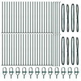 Fence Post with Concrete Base 52 pcs Green Powder-Coated Steel 3350226