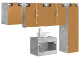 Bathroom Cabinet Set 5 pcs Concrete Grey Engineered Wood 3407306