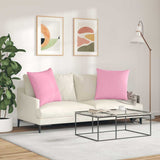 Sofa Pillows 2 pcs Pink 80 x 80 cm Fabric 42014055