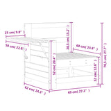 Garden Armrest Sofa with Side Table Impregnated Wood Pine 844882