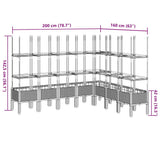 Garden Planter with Trellis Light Grey 200x160x142.5 cm PP 367972