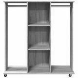 Wardrobe with Wheels Grey Sonoma 102x38x110 cm Engineered Wood 848036