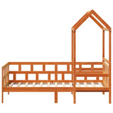 Day Bed with Roof without Mattress Wax Brown 90x200 cm Solid Wood 3282236