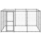 Outdoor Dog Kennel Steel with Roof 7.26 m 3082293
