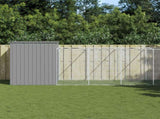 Dog House with Run Light Grey 214x661x181 cm Galvanised Steel 3189127