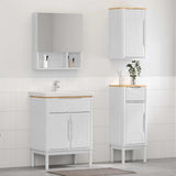 Bathroom Furniture Set FLORO 3 pcs White Solid Pine Wood 3385884