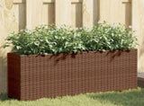 Garden Planters with 2 Pots 2 pcs Brown 90x20x40 cm Poly Rattan 3210514