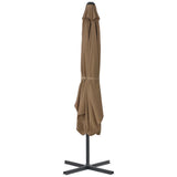 Garden Parasol Taupe Polyester Large Rotatable Garden Parasol 44884
