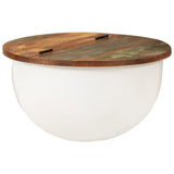 Coffee Table White 50x27 cm Solid Wood Reclaimed 351754