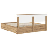 Bed Frame with Drawer Artisan Oak 180 x 200 cm Engineered Wood 3410869
