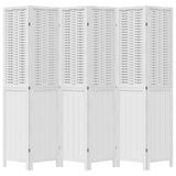 Room Divider 6 Panels White Solid Wood Paulownia 358731