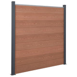 Fence Panel Set Brown 526x186 cm WPC 3211828