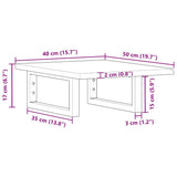 Basin Shelf Wall Mounted Steel and Solid Wood Oak 3302572