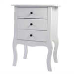 ZNTS European Bedside Table-Three Pumps White 14615600