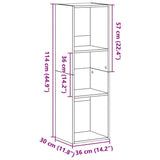 Bookcase Black Oak 36x30x114 cm Engineered Wood 862395