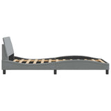 Bed Frame "Dover" Light Grey 100x190 cm Fabric 373265
