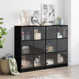 Bookcase Black Engineered wood, glass Large Bookcase 3206511
