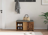 Hall Bench Old Wood 60 x 38 x 46 cm Engineered Wood and Fabric 891502