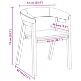 Dining Chairs 2 pcs White 54 x 57 x 73 cm Solid Rubber Wood 42020425