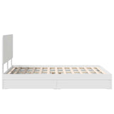Storage Bed with Headboard White 140 x 190 cm Engineered Wood 3412686