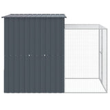 Chicken Cage with Run Anthracite 165x251x181 cm Galvanised Steel 172367