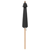 Garden Parasol 240 x 237 cm Solid Eucalyptus Wood Anthracite 42041408