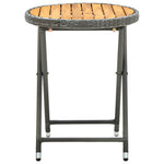Tea Table Grey 60 cm Poly Rattan and Solid Acacia Wood 316510