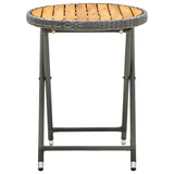 Tea Table Grey 60 cm Poly Rattan and Solid Acacia Wood 316510