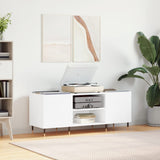 Record Cabinet White 121x38x48 cm Engineered Wood 831668