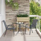 Stackable Garden Chairs 2 pcs Grey Textilene Fabric 318778