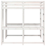 Loft Bed with Desk and Ladder White 160x200 cm Solid Wood Pine 3284234
