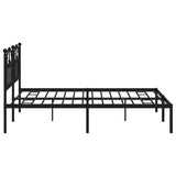 Metal Bed Frame without Mattress with Headboard Black 183x213cm 353444