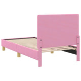 Children's Bed Frame with Headboard Pink 80 x 160 cm Fabric 42010987