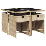 Garden Dining Set Beige, Black, Cream White 3211078