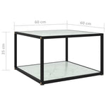 ZNTS Coffee Table White 60x60x35 cm Tempered Glass 322889