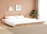 Bed Frame Natural 200 x 200 cm Solid Pine Wood 8004798