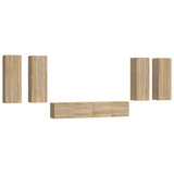 6 Piece TV Cabinet Set Sonoma Oak Engineered Wood 3114344