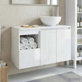 Bathroom Furniture Set 2 pcs High Gloss White Engineered Wood 3404038