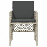 Garden Chairs with Cushions 4 pcs Light Grey Poly Rattan 364954
