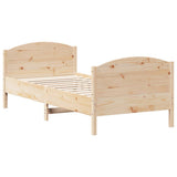Bed Frame without Mattress 75x190 cm Small Single Solid Wood Pine 842574