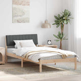 Bed frame Brown and dark grey 100 x 200 cm Solid pine wood 878700
