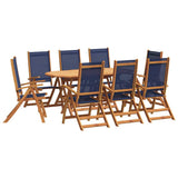 9 Piece Garden Dining Set Solid Wood Acacia and Textilene 3279299