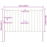 ZNTS Fence Panel with Posts Powder-coated Steel 1.7x1 m White 145216