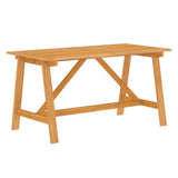 Garden Dining Set Brown Solid Acacia Wood, Poly Rattan 7 Piece 3087125