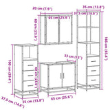 4 Piece Bathroom Furniture Set Grey Sonoma Engineered Wood 3301248