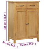 Shoe Cabinet 76x37x105 cm Solid Oak Wood 247460