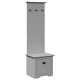 Hallway Cabinet with Hooks BODO Grey 50x40x157 cm 4016874