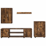 TV Cabinet Set Wall-mounted 4 pcs Somoked Oak Engineered wood 3397900