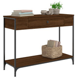 Console Table Brown Oak 100x34.5x75 cm Engineered Wood 834164